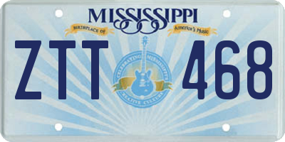 MS license plate ZTT468
