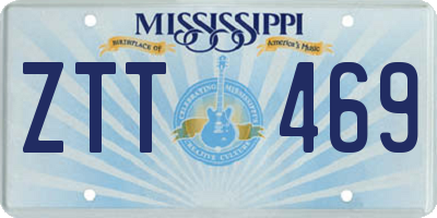 MS license plate ZTT469