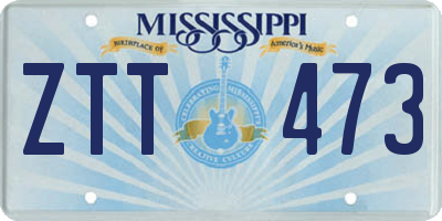 MS license plate ZTT473