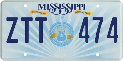 MS license plate ZTT474