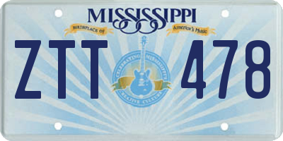 MS license plate ZTT478