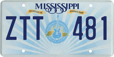 MS license plate ZTT481