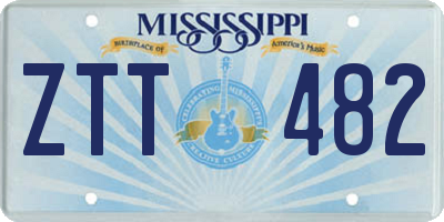 MS license plate ZTT482