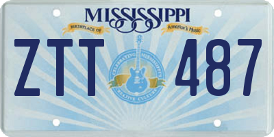 MS license plate ZTT487