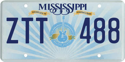 MS license plate ZTT488
