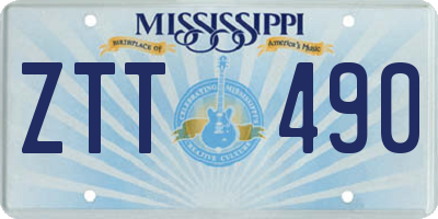 MS license plate ZTT490