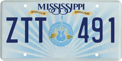 MS license plate ZTT491