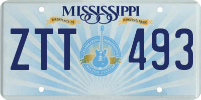 MS license plate ZTT493