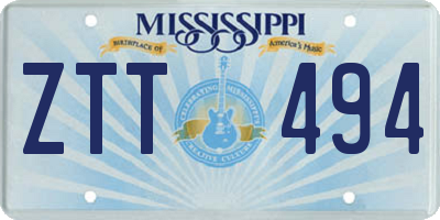 MS license plate ZTT494