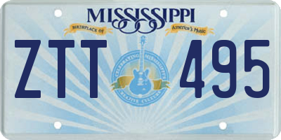 MS license plate ZTT495