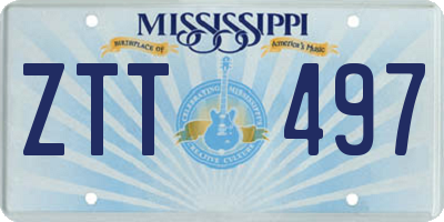 MS license plate ZTT497