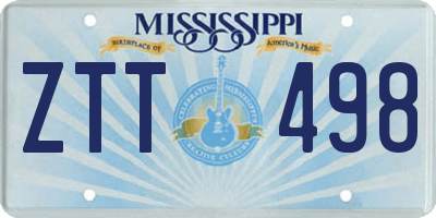 MS license plate ZTT498