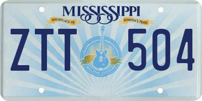 MS license plate ZTT504