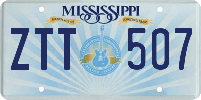MS license plate ZTT507