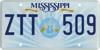 MS license plate ZTT509