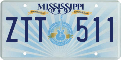 MS license plate ZTT511