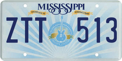 MS license plate ZTT513