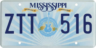 MS license plate ZTT516
