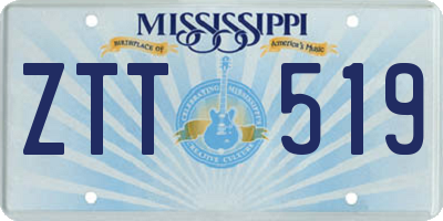 MS license plate ZTT519