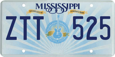 MS license plate ZTT525