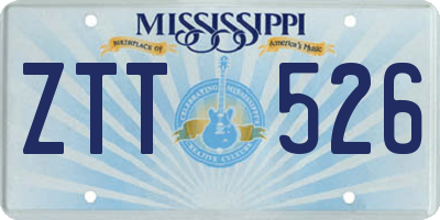 MS license plate ZTT526