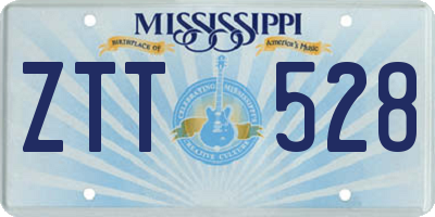 MS license plate ZTT528