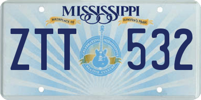 MS license plate ZTT532
