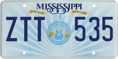MS license plate ZTT535