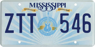 MS license plate ZTT546