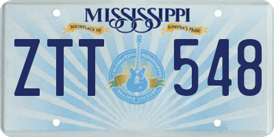 MS license plate ZTT548