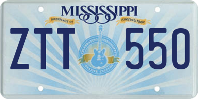 MS license plate ZTT550