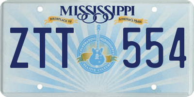 MS license plate ZTT554