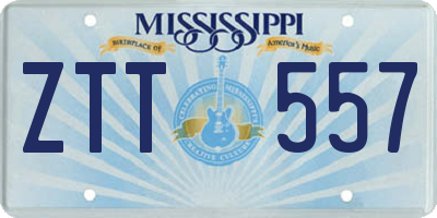 MS license plate ZTT557