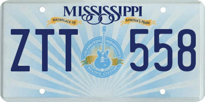 MS license plate ZTT558