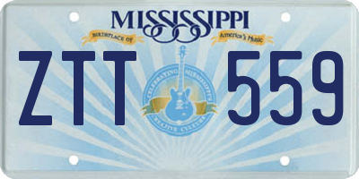 MS license plate ZTT559