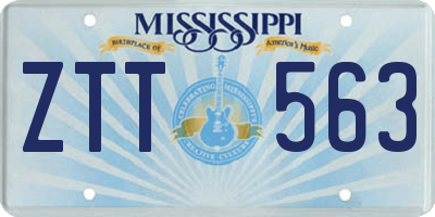 MS license plate ZTT563