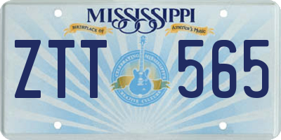 MS license plate ZTT565