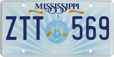 MS license plate ZTT569