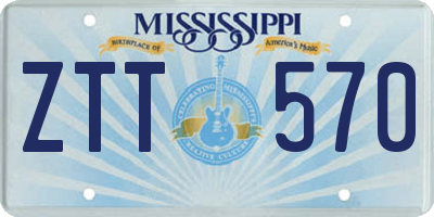 MS license plate ZTT570