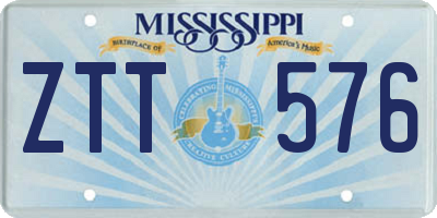 MS license plate ZTT576