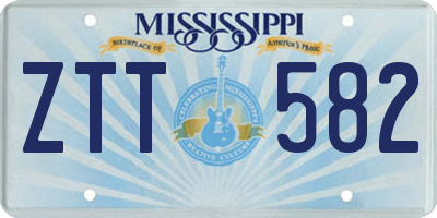 MS license plate ZTT582