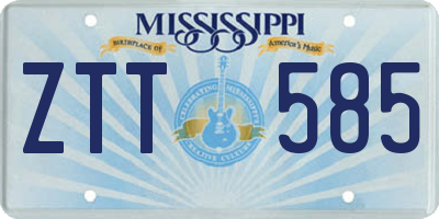 MS license plate ZTT585