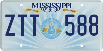 MS license plate ZTT588