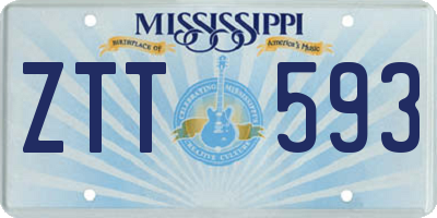 MS license plate ZTT593