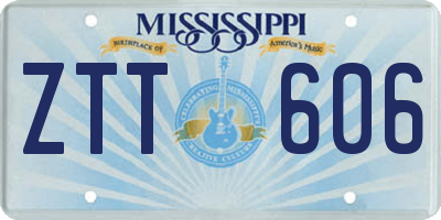 MS license plate ZTT606