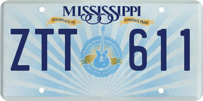 MS license plate ZTT611