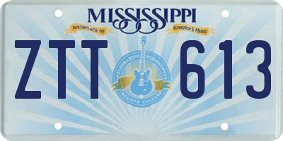 MS license plate ZTT613