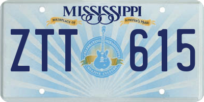 MS license plate ZTT615