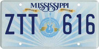 MS license plate ZTT616
