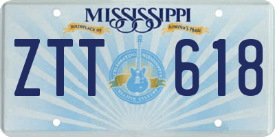 MS license plate ZTT618